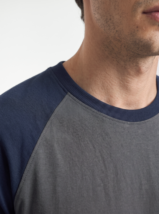 Panel T-Shirt Blue x Grey