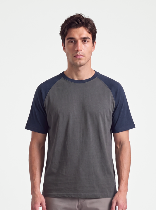 Panel T-Shirt Blue x Grey